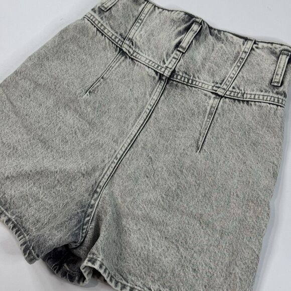 IRO Paris Womens Faded‎ Denim Shorts Dark Grey High Rise Loose Fit Size S (4) - Picture 4 of 8